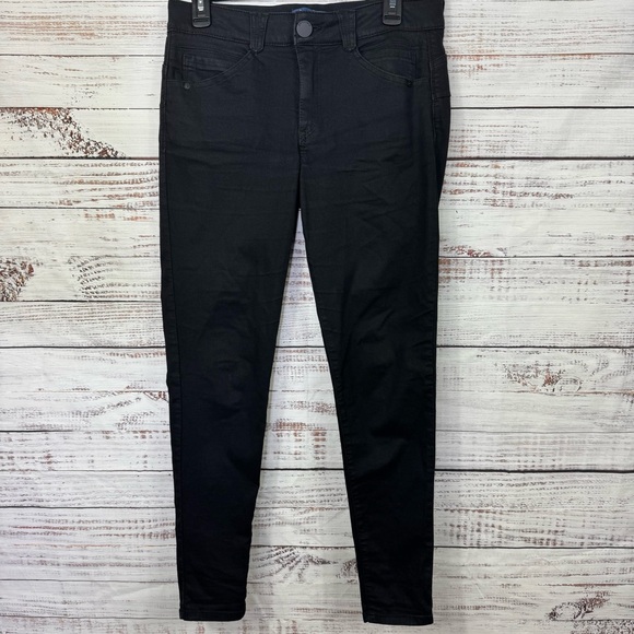 Democracy jeans sz 8 AB solution tummy control Black pull on waist skinny jeans - Picture 1 of 7